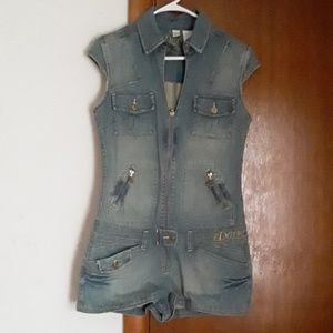 Bluejeans  one piece jumpsuit Large Dereon shorts